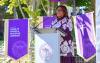 Vice Chancellor Mentha Hynes-Wilson speaks at a podium during UW Tacoma Convocation.