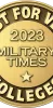 Image showing a medal that says Best for Vets Colleges 2023 Military Times